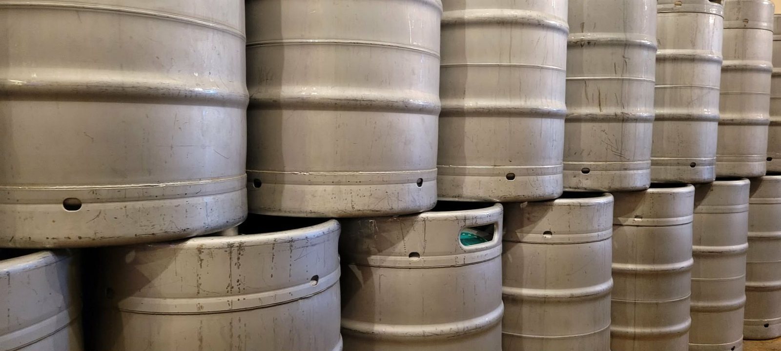 Kegs in the brew space