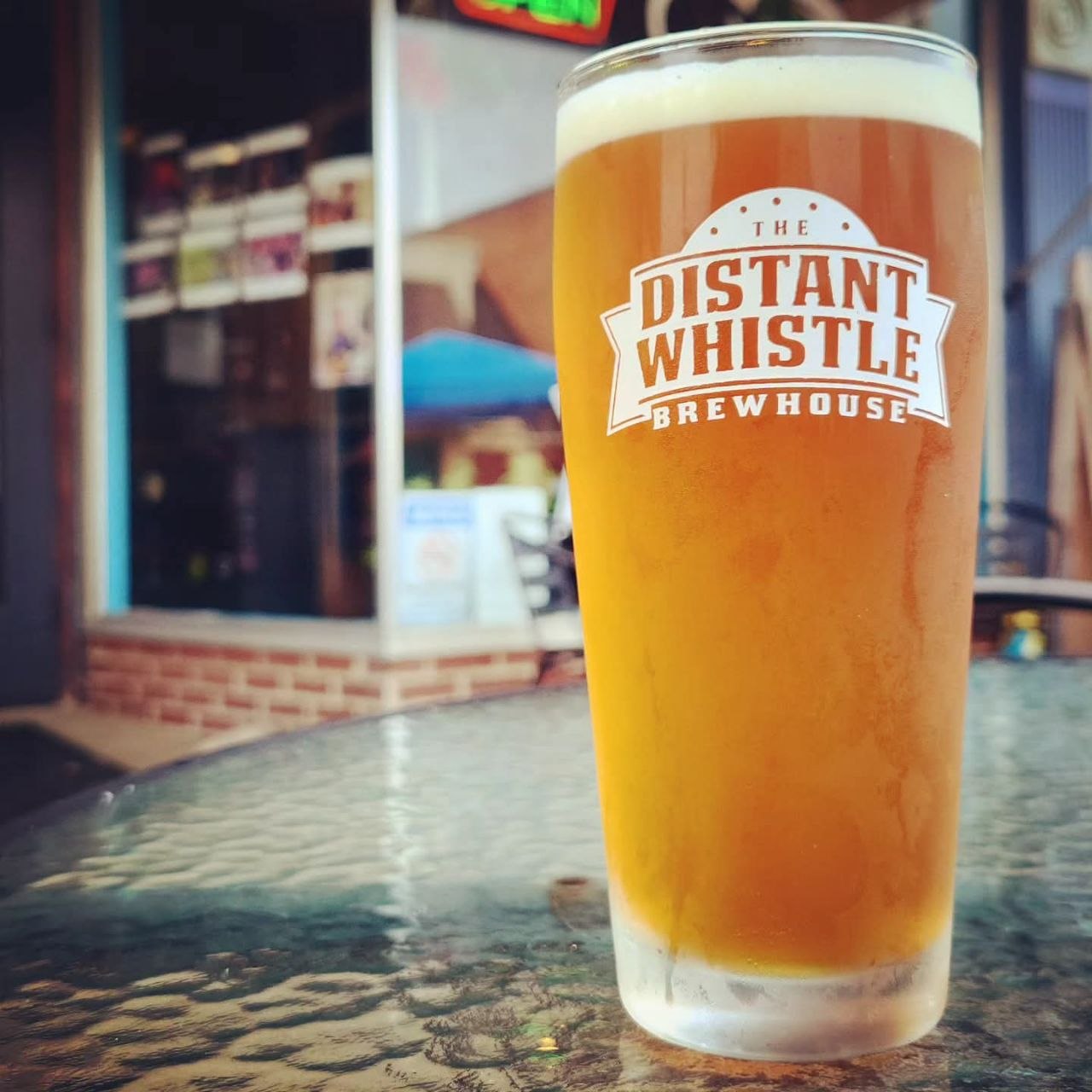 Enjoying a cold pint on the patio